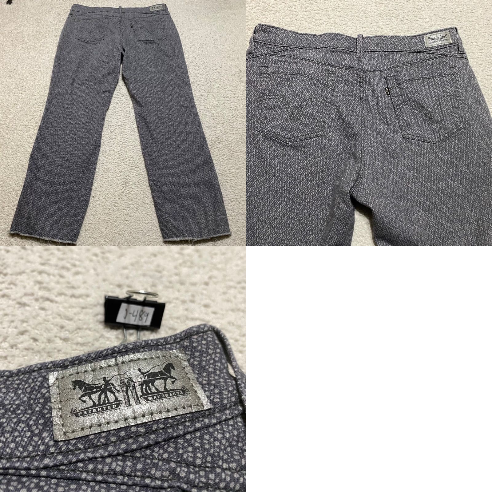 Levi's Levi's 505 Jeans Womens sz 16 Gray Geometric Denim Straight Leg Mid Rise Size 24" / US 00 / IT 34 - 9 Thumbnail
