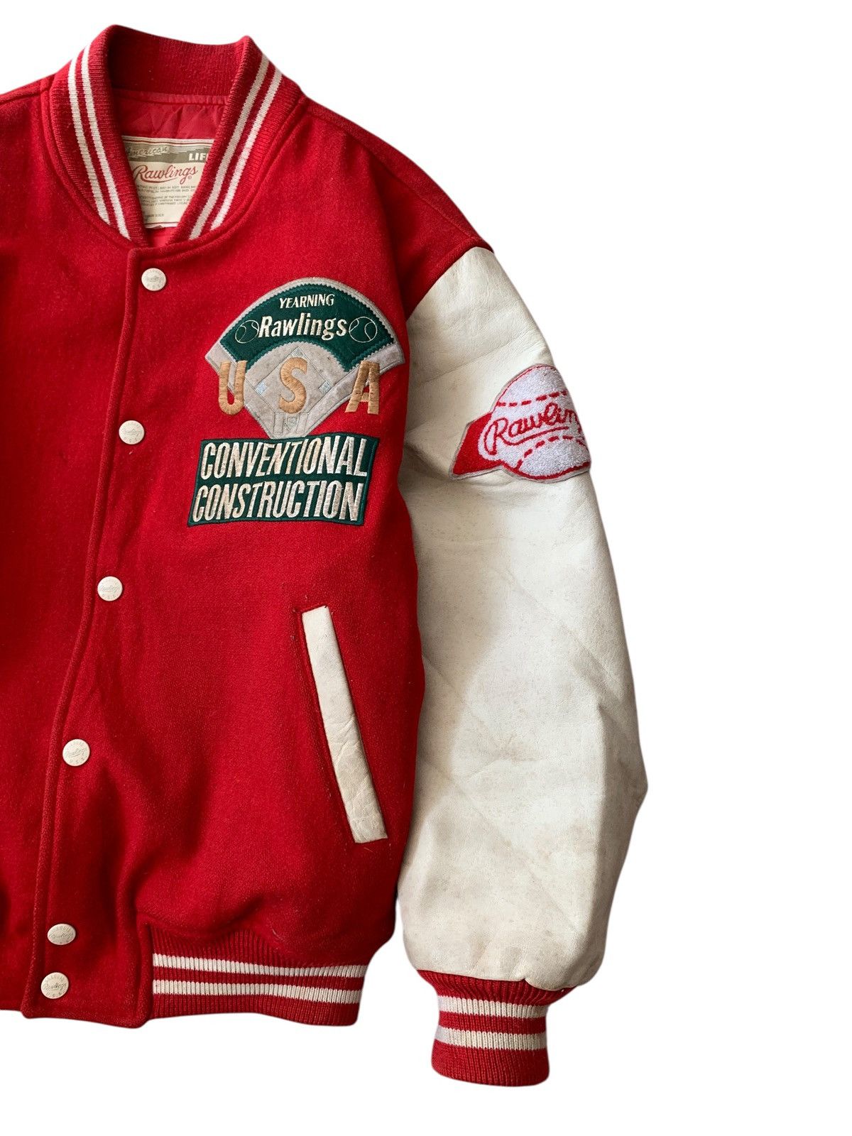 Vintage 🔥VTG RAWLINGS WOOL/LEATHER VARSITY JACKETS Size US M / EU 48-50 / 2 - 6 Thumbnail