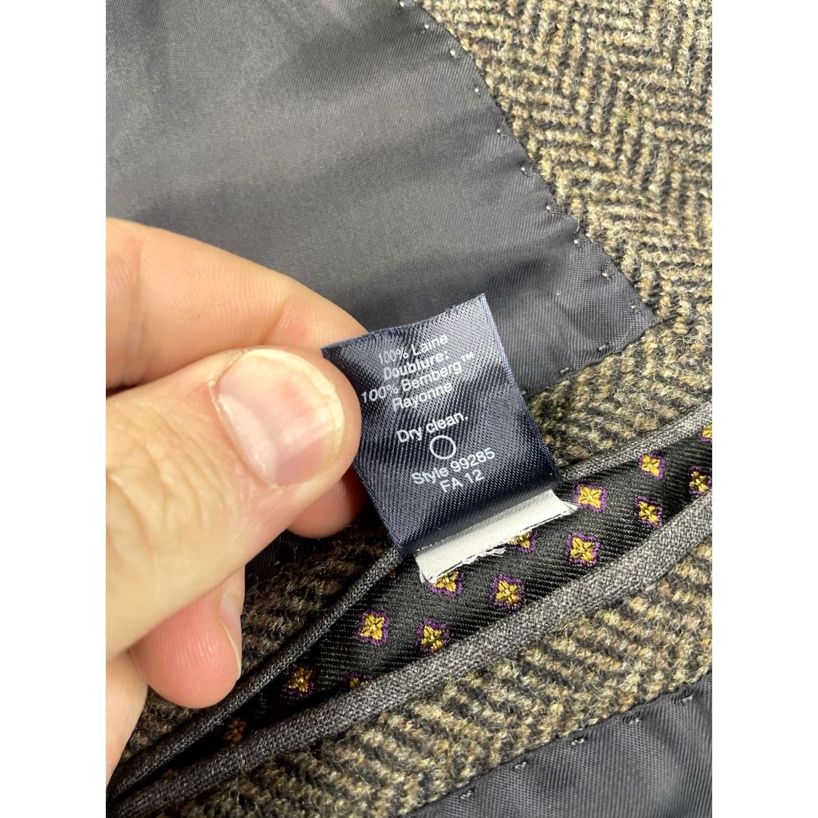 J.Crew J.Crew Blazer Jacket Sport Coat Men Size 44R Brown Herringbone Casual Business Wool Tweed Size 44R - 6 Thumbnail