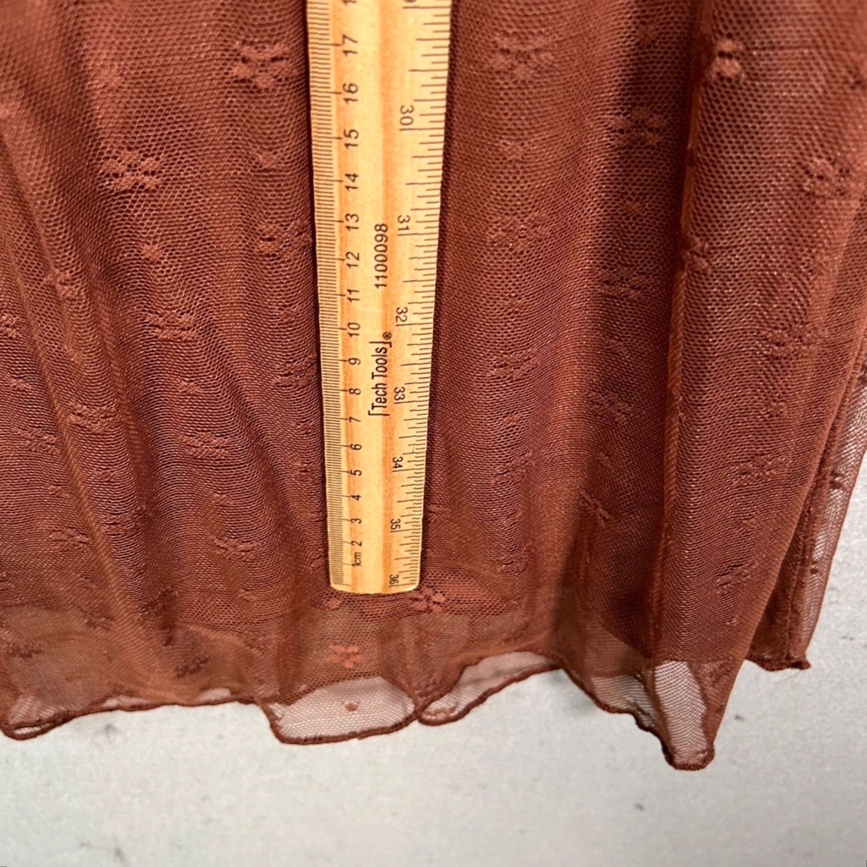 UNIF UNIF Slip Dress Women's Small Brown Sheer Floral Adjustable Straps Sleeveless Knee Length Size S / US 4 / IT 40 - 6 Thumbnail