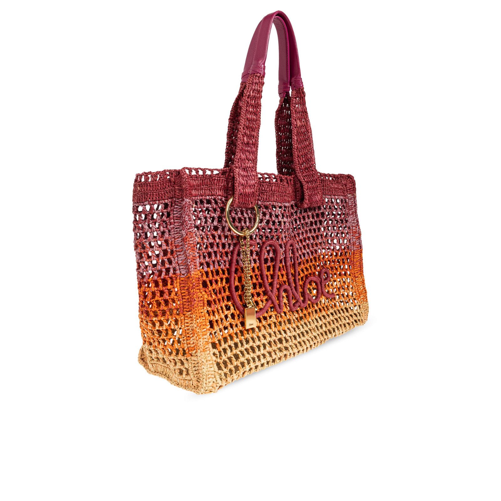 Chloe Chloe East West Summer Banana Multicolor Raffia Shoulder Bag Size ONE SIZE - 3 Thumbnail