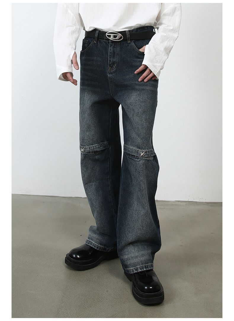 Japanese Brand × Vintage Distressed washed fashionable straight ripped jeans y2k Size US 32 / EU 48 - 2 Thumbnail