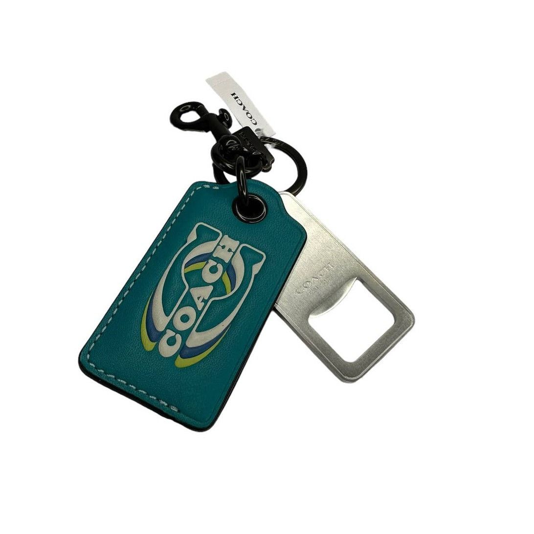 Coach Coach Bottle Opener Key Fob With Coach Stamp Teal Size ONE SIZE - 1 Thumbnail