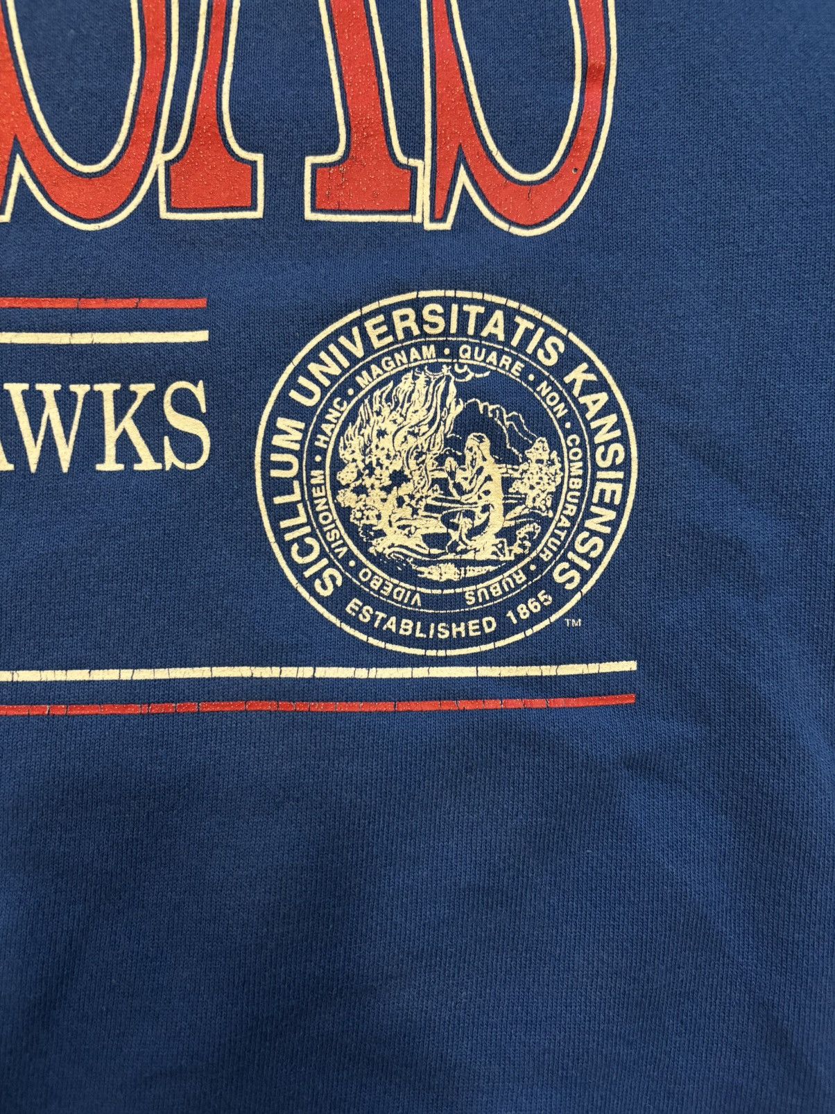 Hanes Vintage 80's Kansas University Sweatshirt Size US XL / EU 56 / 4 - 3 Thumbnail