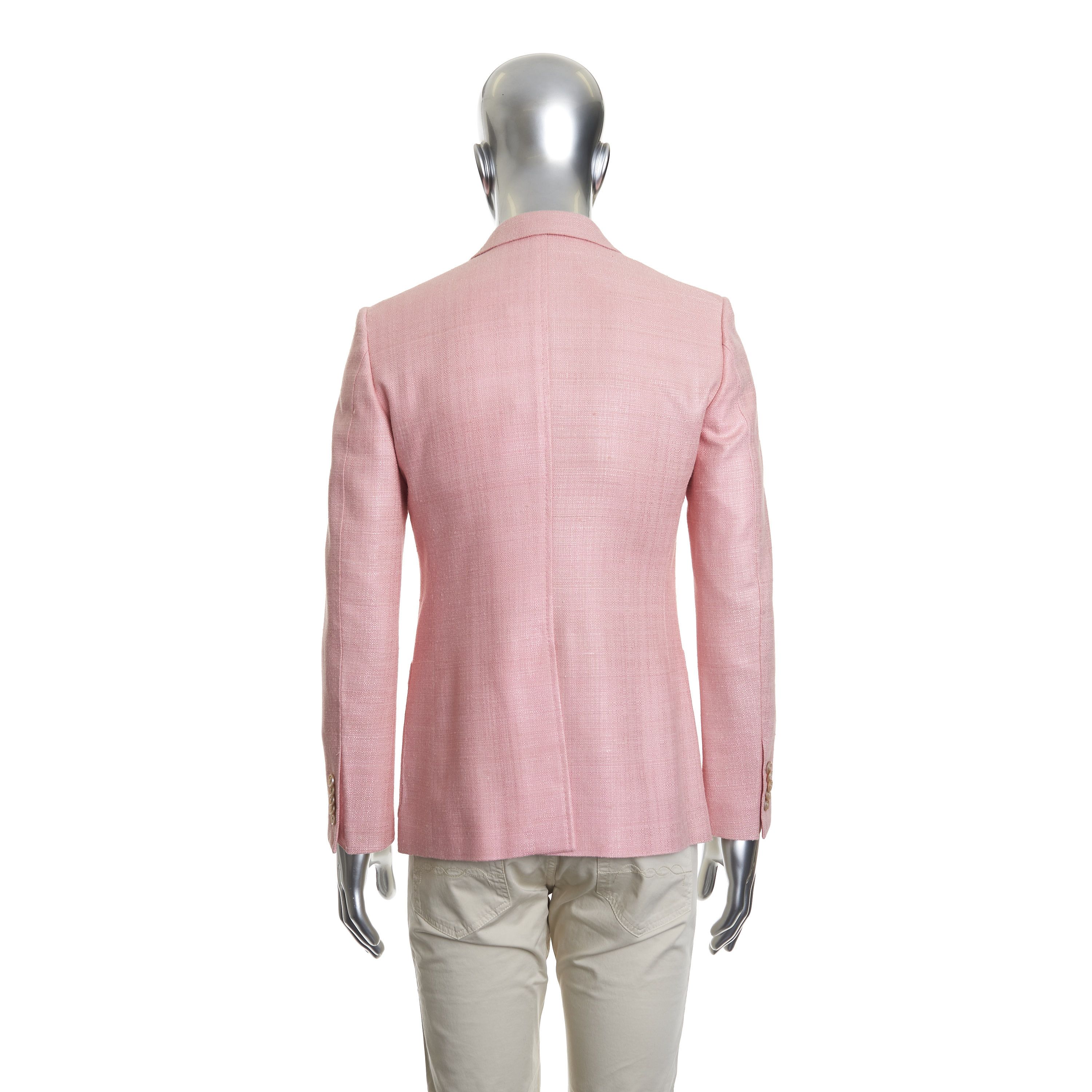 Gucci Double Breasted Blazer Jacket In Pink Bourette Silk Size 36R - 7 Thumbnail