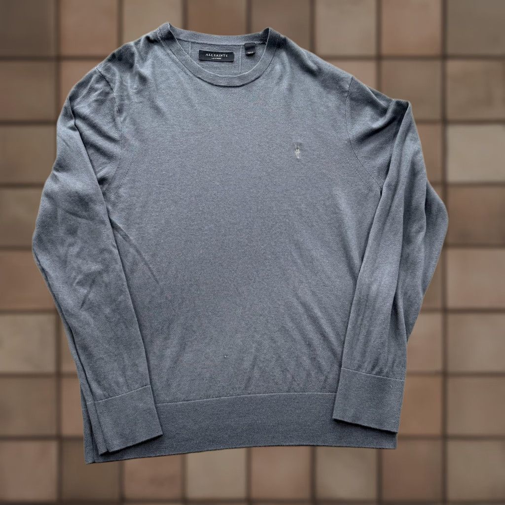 Allsaints AllSaints Sweater Mens 2XL Gray Crewneck Lightweight Modal Wool Knit Pullover Size US XXL / EU 58 / 5 - 1 Thumbnail