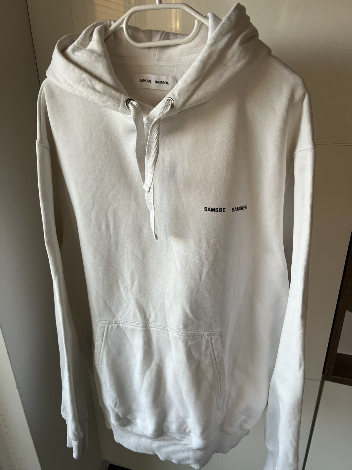 Samsoe Samsoe Samsoe Samsoe New Collection Printed Logo Basic White Hoodie Size US L / EU 52-54 / 3 - 8 Thumbnail