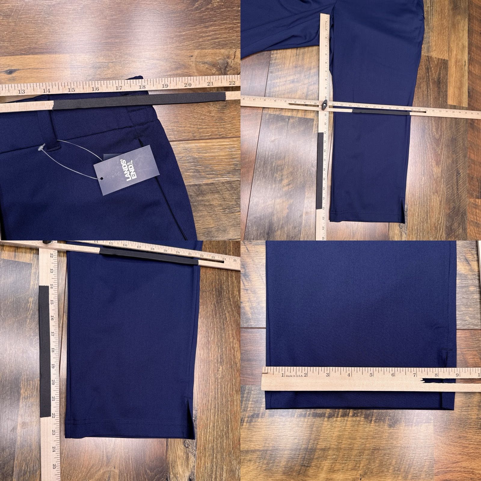 Lands' End Lands' End Pants Womens 1X 16W-18W Deep Sea Navy UPF Pockets Pull On Capris Microfiber Polyester Straight Inseam 23.5 in Plus Size Size 40" / US 18 - 9 Thumbnail