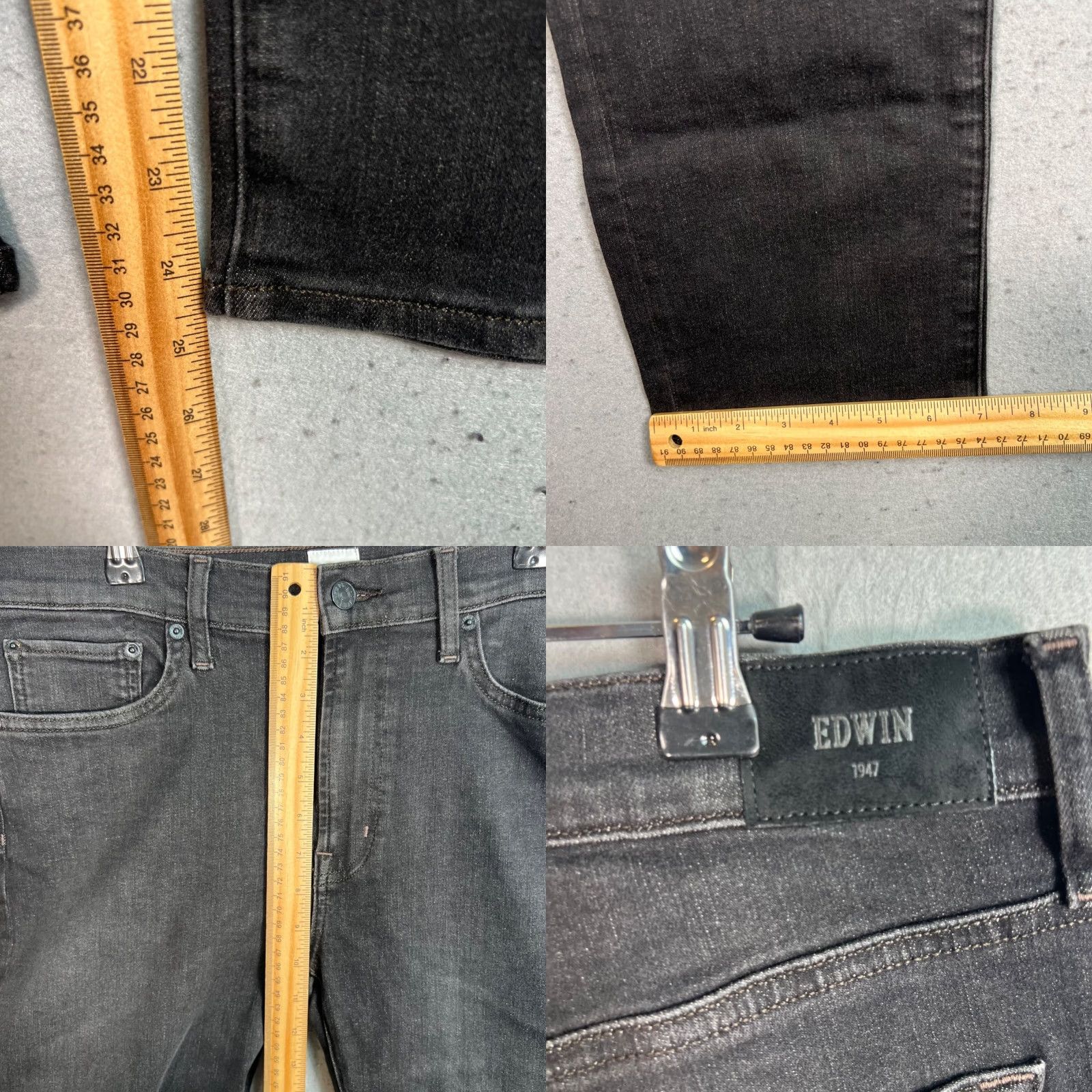 Edwin Edwin Elin Crop Straight Fit Black Denim Jeans Womens Size 32 Cotton Blend Denim Size 24" / US 00 / IT 34 - 8 Thumbnail