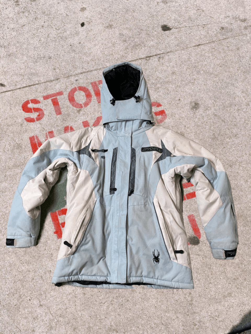 Spyder Women NWT "Spyder" powder blue/white, heavy winter jacket Size M / US 6-8 / IT 42-44 - 1 Thumbnail