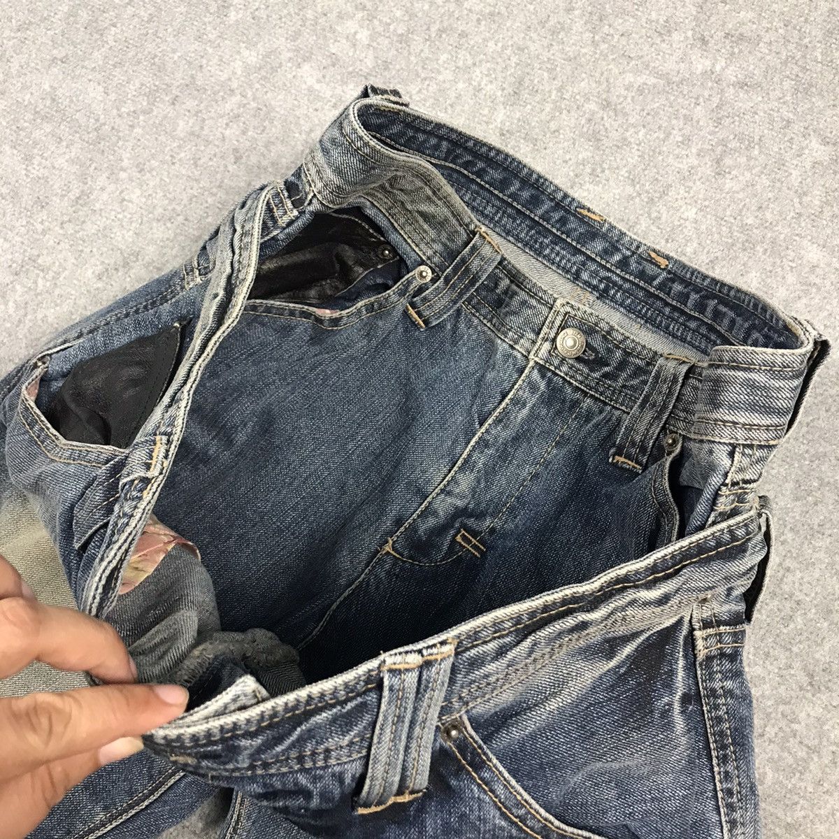 Japanese Brand × PPFM × Tornado Mart DOUBLE WAIST PPFM DISTRESSED JAPAN RARE DENIM PANTS Size US 32 / EU 48 - 11 Thumbnail