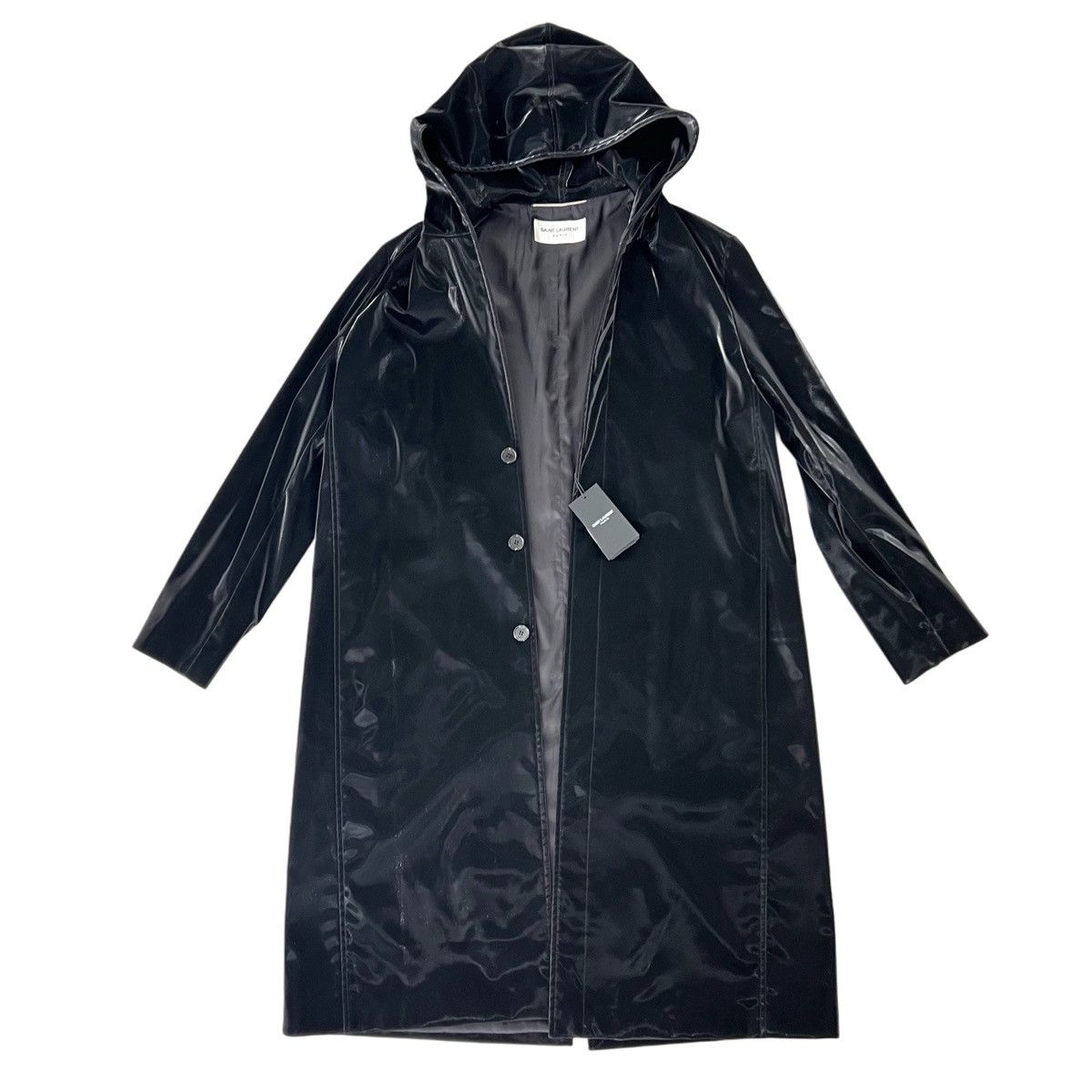 Saint Laurent Paris Saint Laurent Shiny Hooded Coat in Medium Size US M / EU 48-50 / 2 - 2 Thumbnail