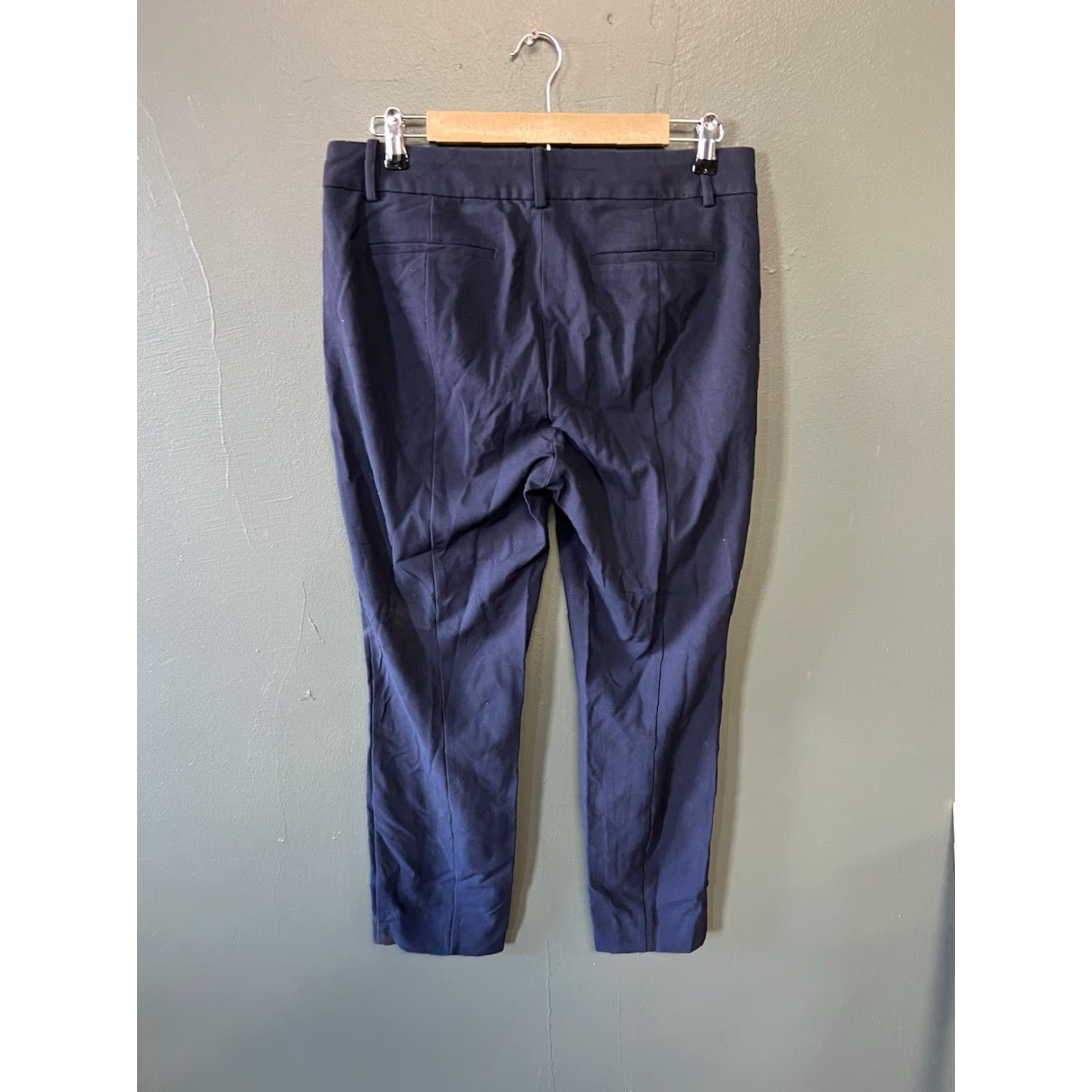 J.Crew J. Crew Womens Slim Cropped Pants in Stretch Twill Blue 10 Regular Inseam 25 in Womens Jeans Style: Cropped, Skinny, Preppy Size 32" / US 10 / IT 46 - 2 Thumbnail