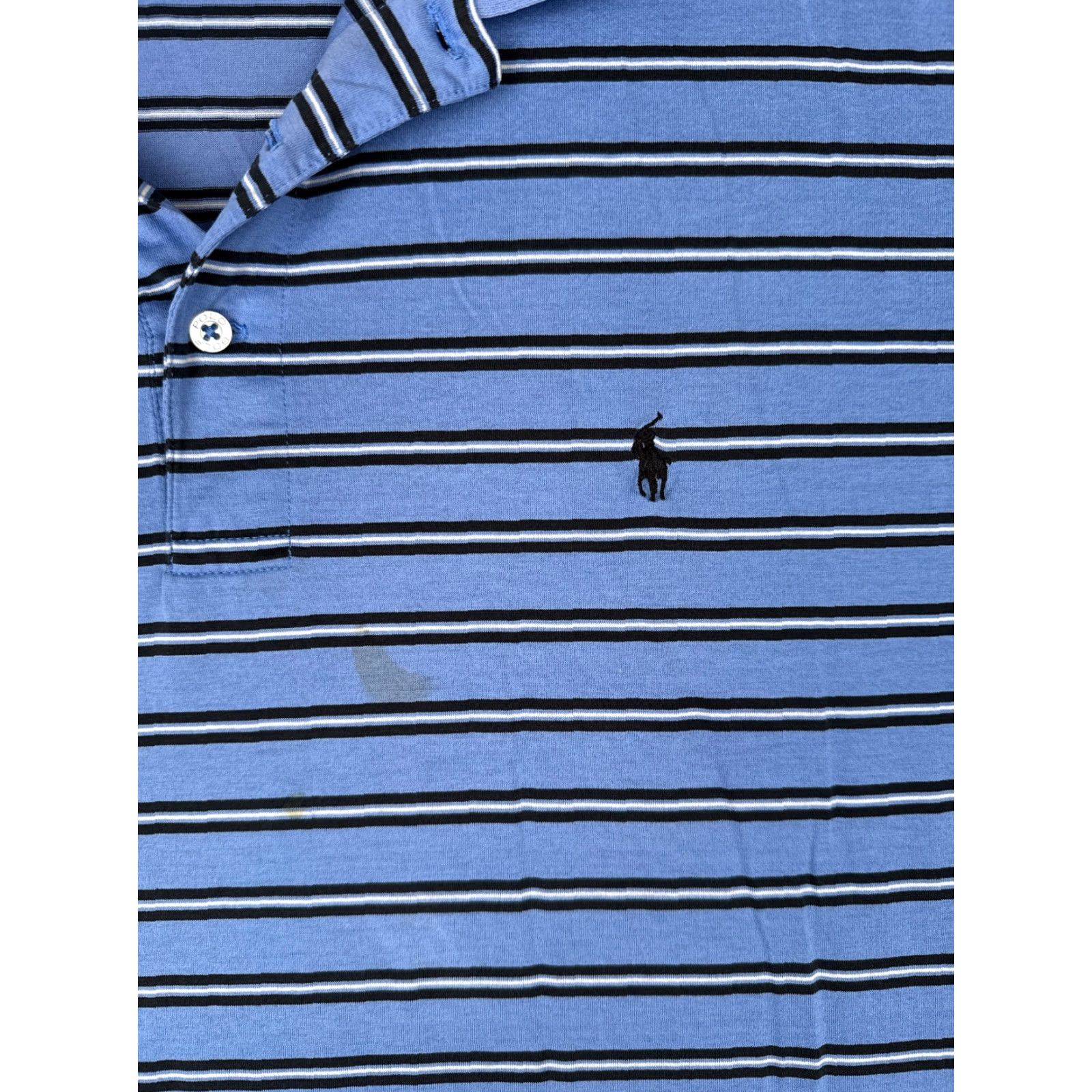 Ralph Lauren VINTAGE Ralph Lauren Polo Golf Shirt Extra Large Blue Stripe 100% Cotton Men Size US XL / EU 56 / 4 - 6 Thumbnail