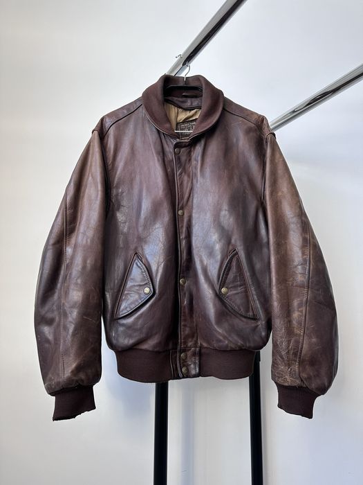 Vintage RARE Vintage 80s Redskins Type B 32 Aviator Leather Jacket