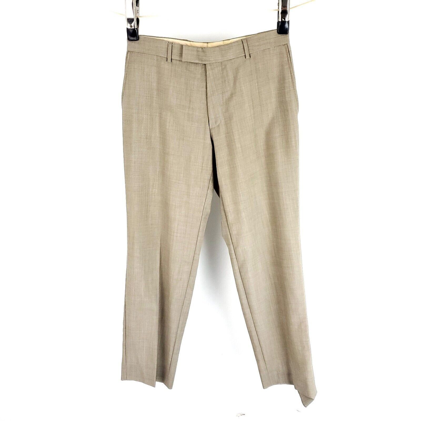 Hugo Boss Hugo Boss James Brown Wool Mohair Pants Tan Flat Front Mid R Size 34R - 6 Thumbnail