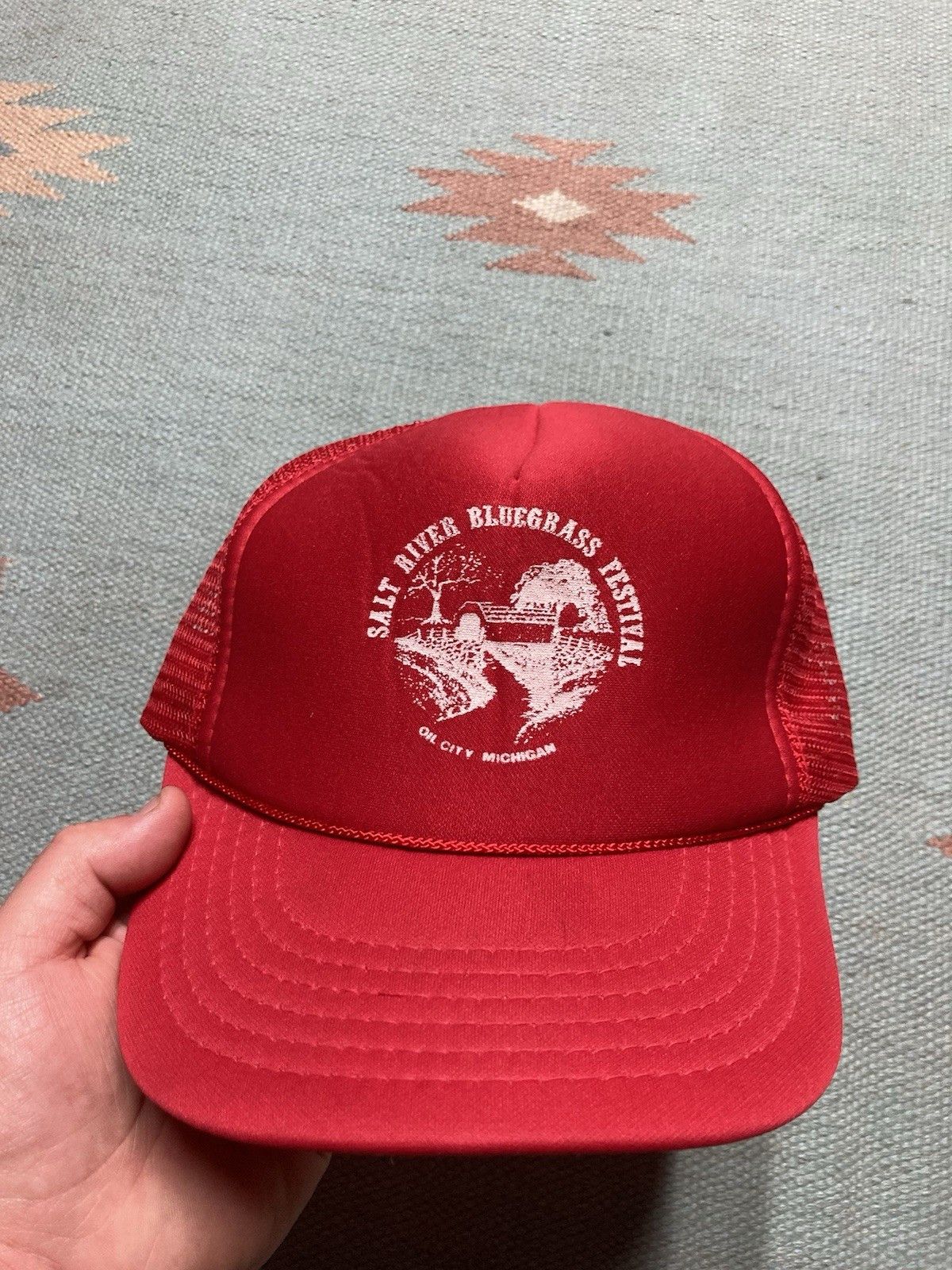 Vintage trucker hat salt river bluegrass festival oil city Michigan Size ONE SIZE - 2 Thumbnail