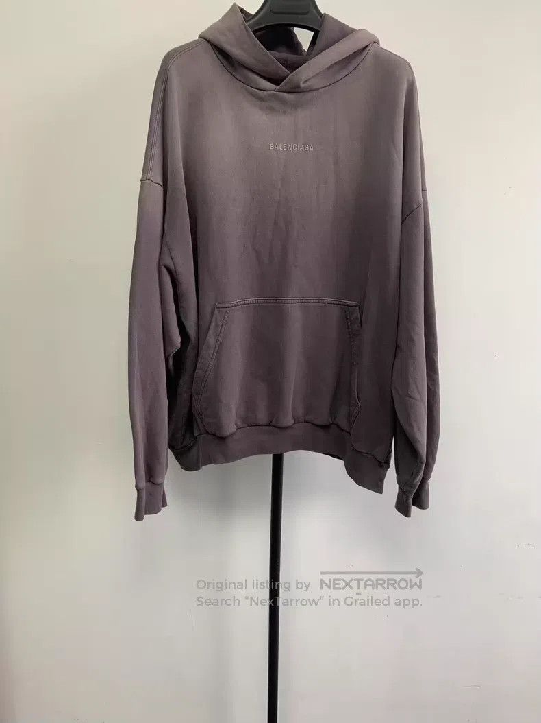 Balenciaga Balenciaga Washed Alphabet Embroidered Hooded Sweatshirt - Size US L / EU 52-54 / 3 - 1 Thumbnail