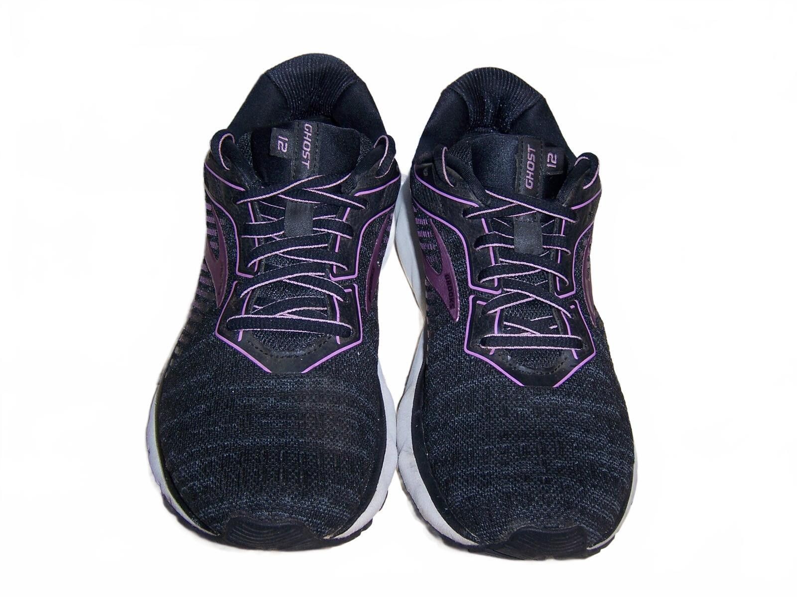 Brooks Brooks Ghost 12 Women's Road-Running Shoes US8 Black/Purple Size US 8 / IT 38 - 2 Thumbnail