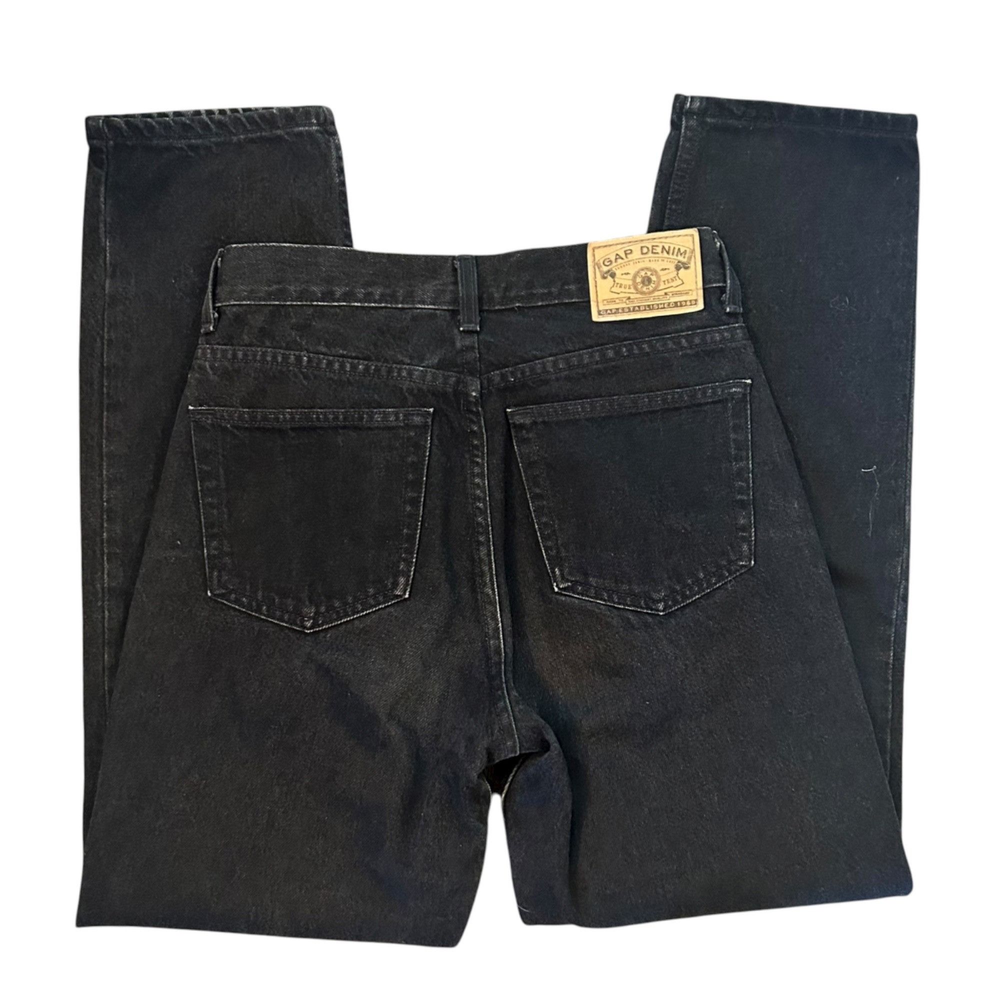 Gap Vintage Gap Black Denim Straight Leg Relaxed 90's Jeans Size US 29 - 1 Thumbnail