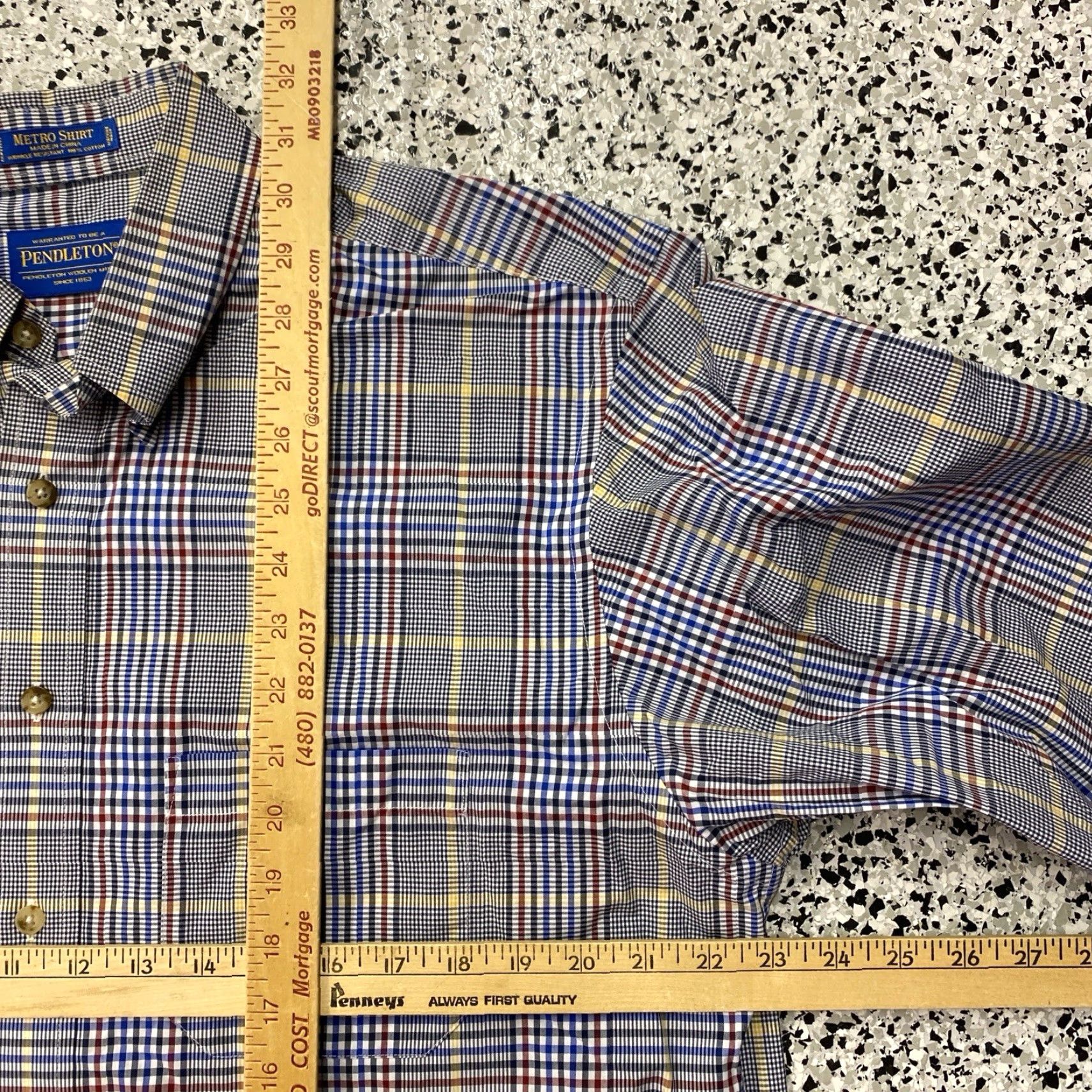 Pendleton Pendleton Metro Shirt Large Red Blue Plaid Wrinkle Resistant Button-Up Shirt Men L Multicolor Cotton Size US L / EU 52-54 / 3 - 3 Thumbnail