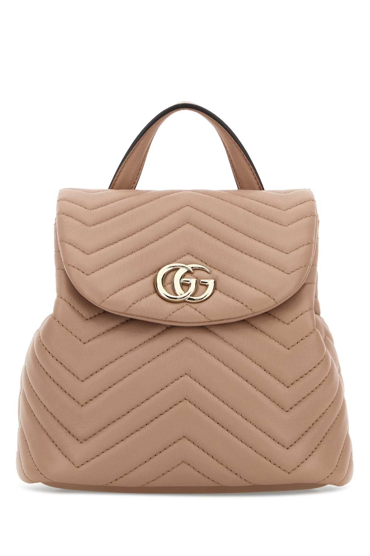 Gucci Pink Leather Mini Gg Marmont Backpack Size ONE SIZE - 1 Thumbnail