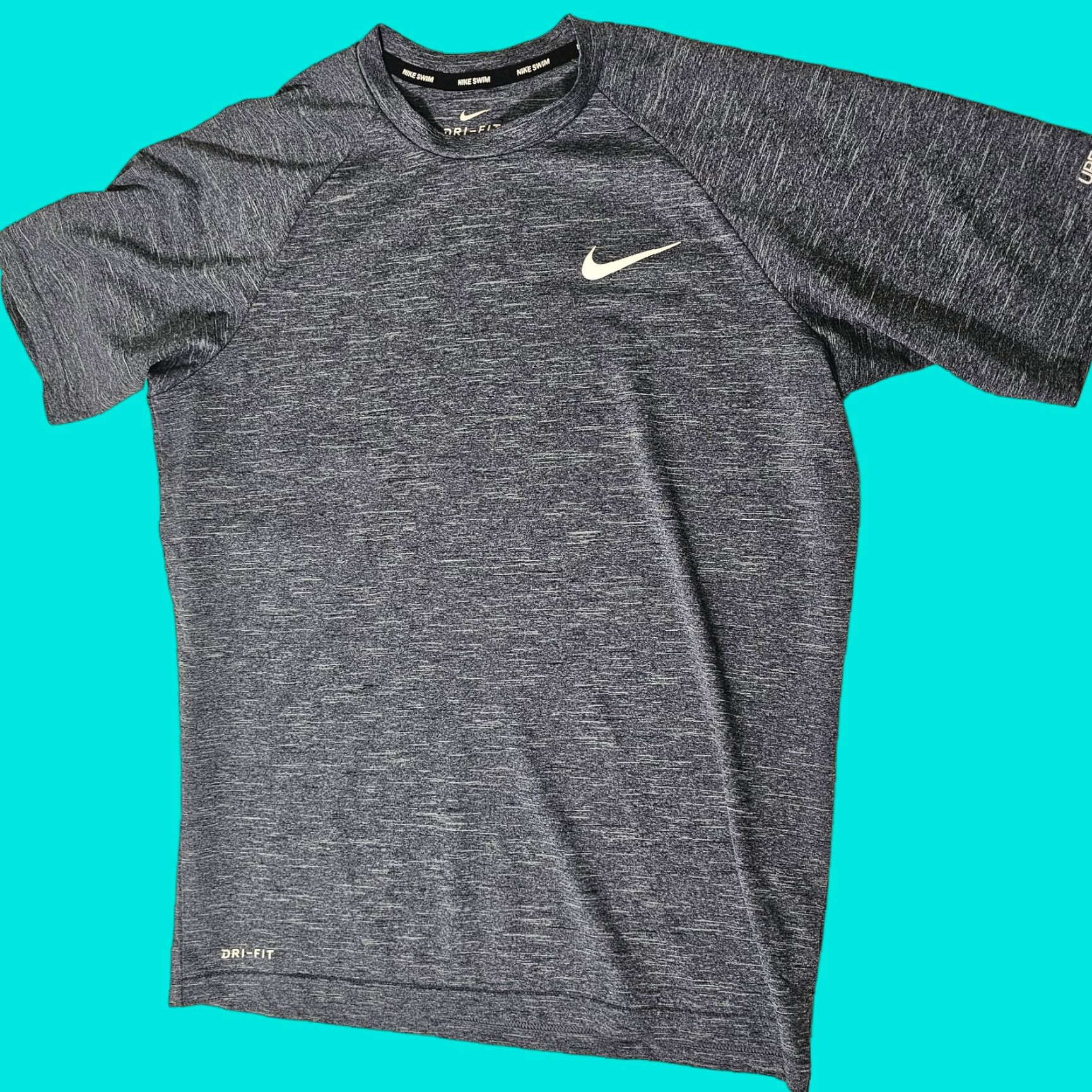 Nike Nike Swim Dri-FIT Stretch UPF 40+ Guard T Shirt S Heather Blue Men’s Size US S / EU 44-46 / 1 - 1 Thumbnail