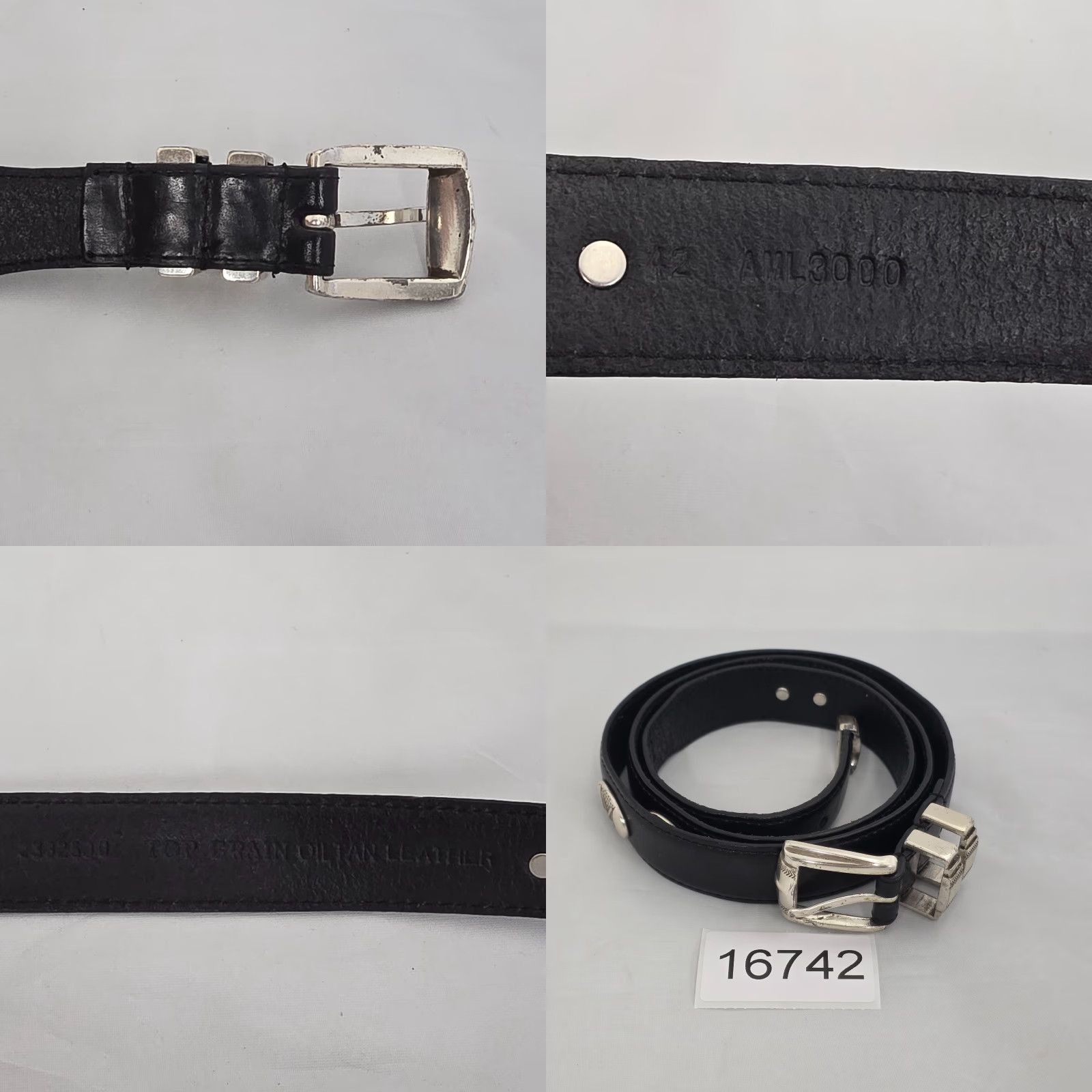 Vintage AML 3000 Men's Top Grain Oil Tan Black Leather Golf Club Belt Size 42 Size US XL / EU 56 / 4 - 8 Thumbnail