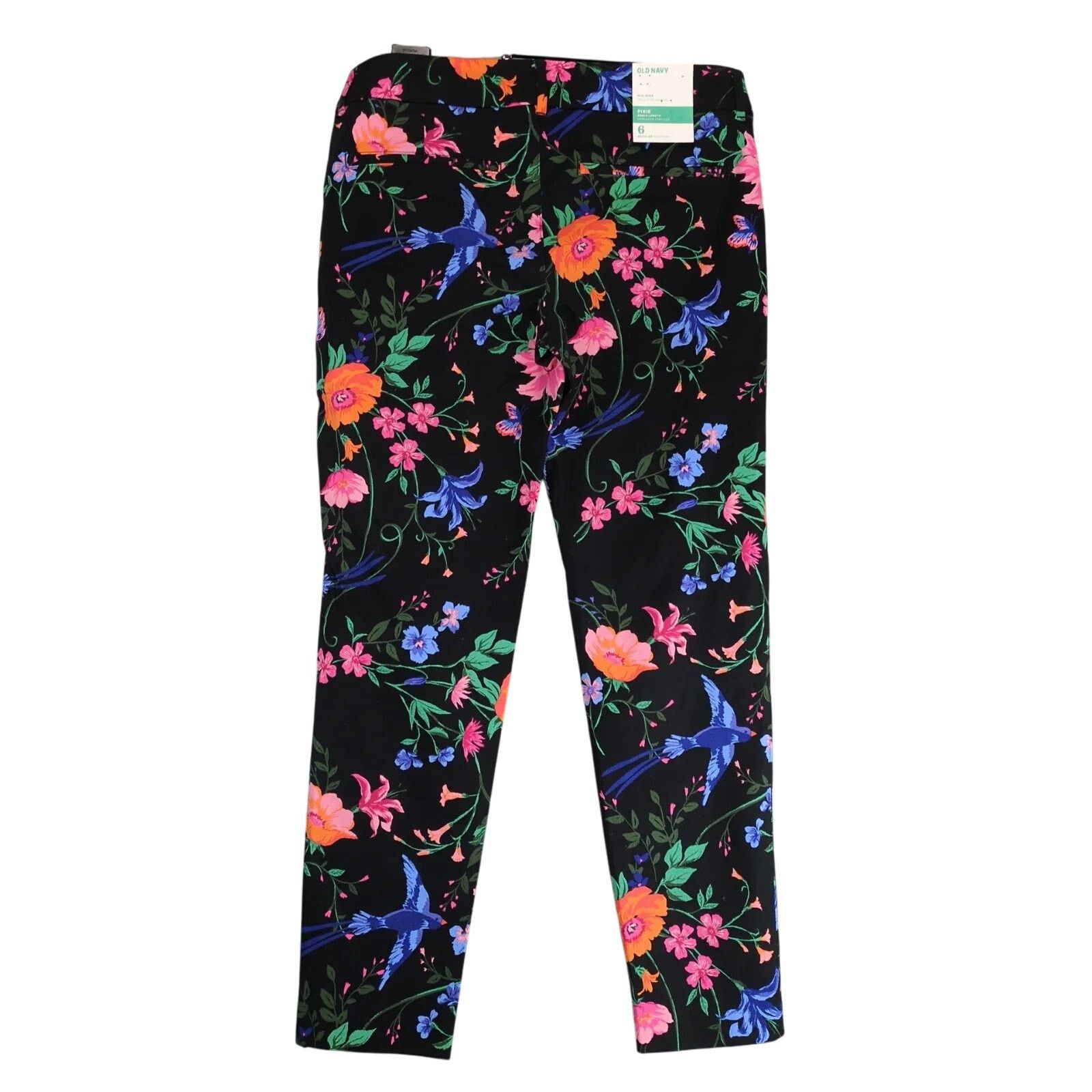 Old Navy NWT Old Navy Pixie Floral Print Pants Womens 6 Stretch 30x27 Size 28" / US 6 / IT 42 - 2 Thumbnail