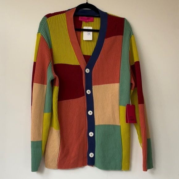 The Elder Statesman THE ELDER STATESMAN BATCH BLOCK CARDIGAN IN MULTI size M Size M / US 6-8 / IT 42-44 - 8 Thumbnail