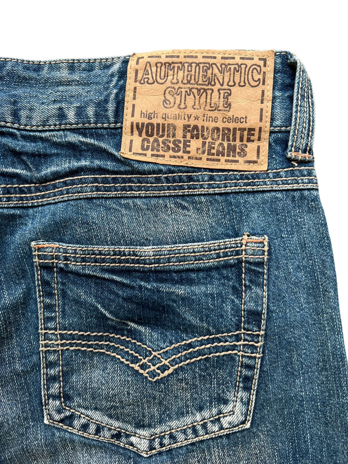 Japanese Brand Distressed Ripped Low Rise Denim Jeans 33x31