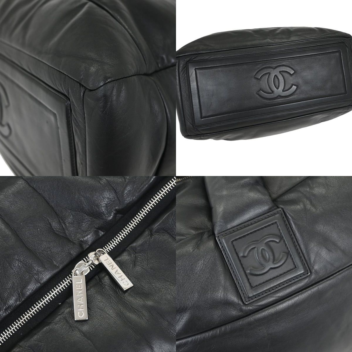 Chanel Calfskin Coco Cocoon Boston Bag Black
