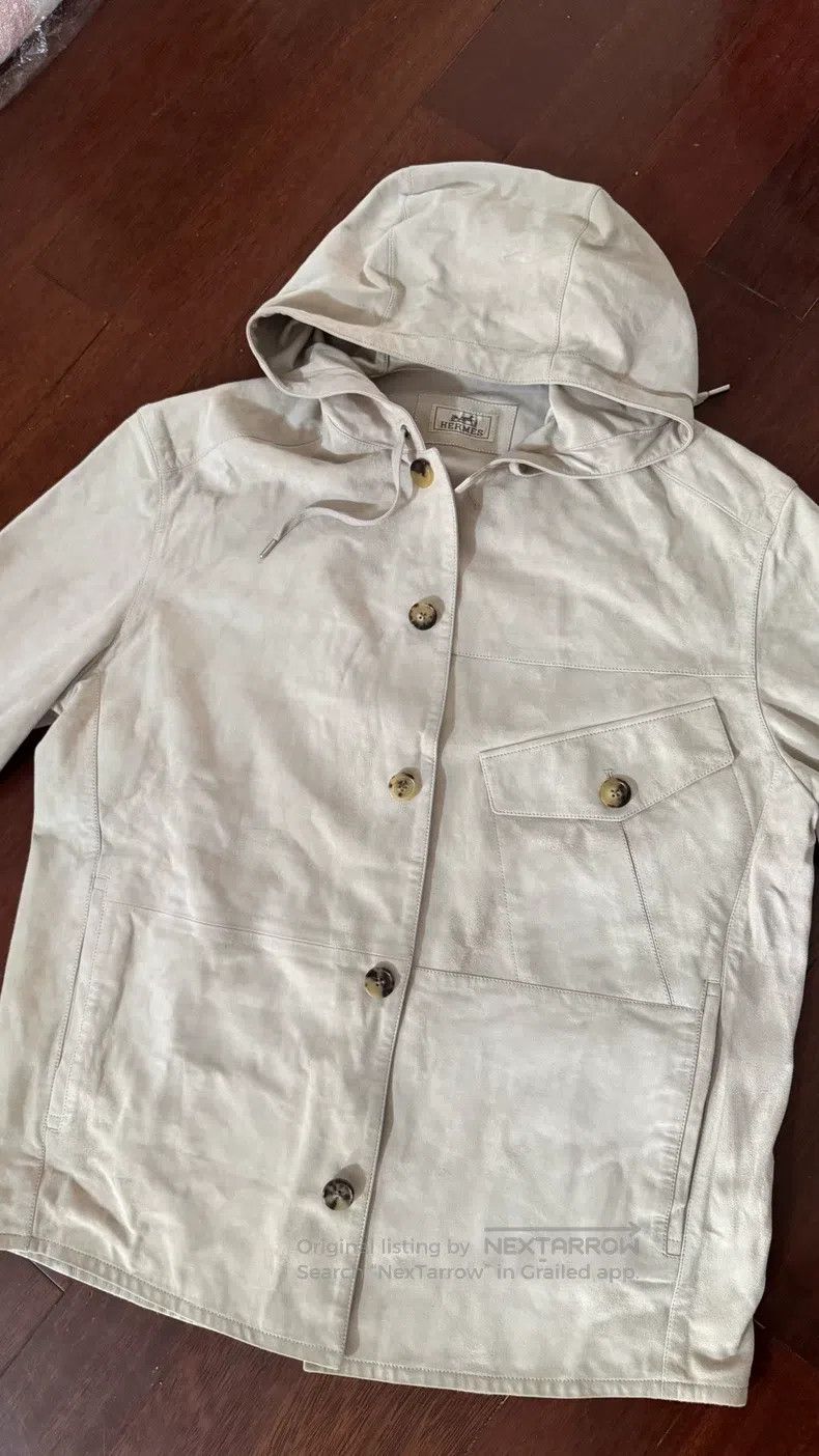 Hermes Hermes Beige suede leather jacket Size US M / EU 48-50 / 2 - 2 Thumbnail