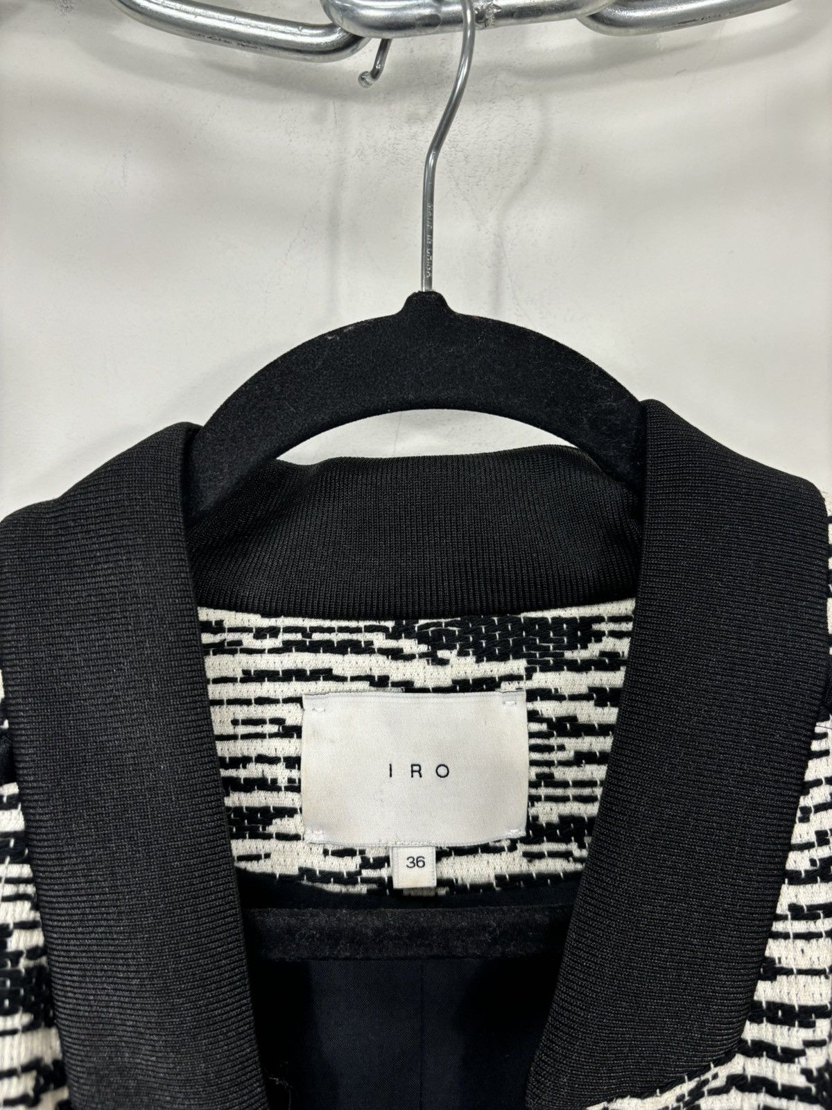 Iro IRO Skyla Black White Luxury Full Zip Women’s Jacket Size XS / US 0-2 / IT 36-38 - 12 Thumbnail