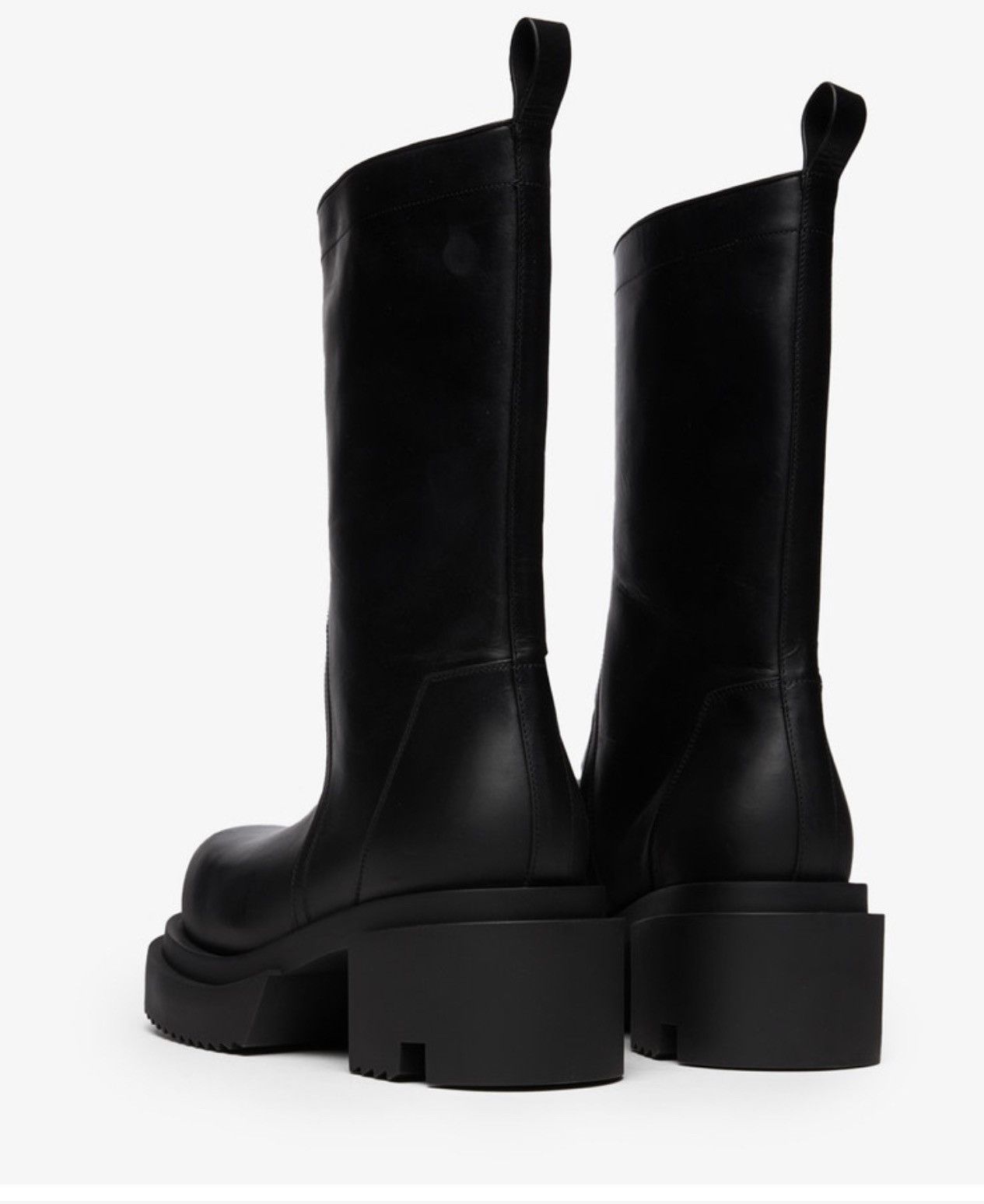 Rick Owens Pull On Bogun Leather Boots Size US 11.5 / EU 44-45 - 3 Thumbnail