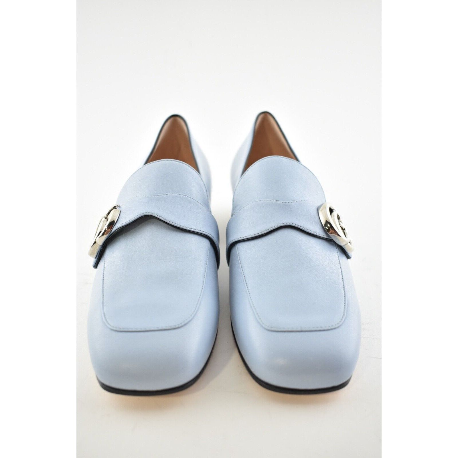 Gucci Gucci Marmont Blue Silver Double GG Logo Block Heel Size US 10 / IT 40 - 5 Thumbnail