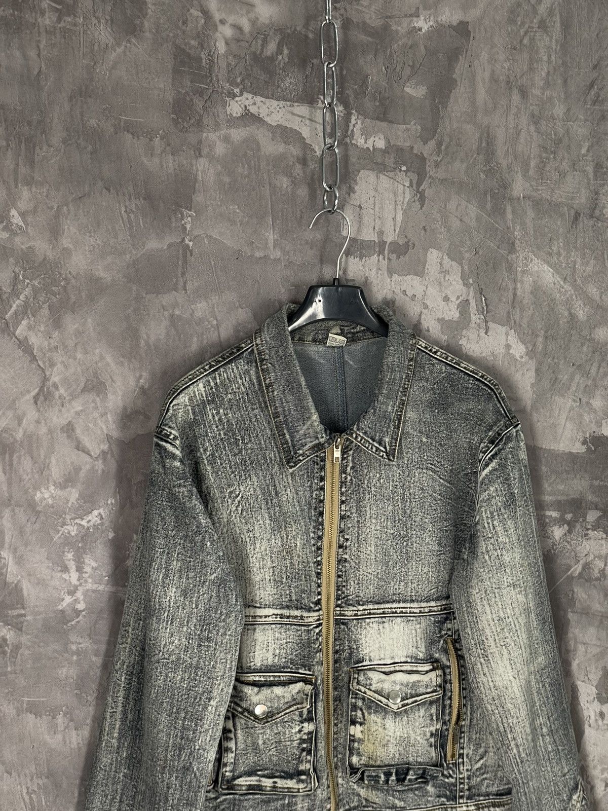 If Six Was Nine × Japanese Brand × Le Grande Bleu (L.G.B.) Avant Garde Japan Vintage Y2K Crazy Faded Denim Jacket Size M / US 6-8 / IT 42-44 - 7 Thumbnail