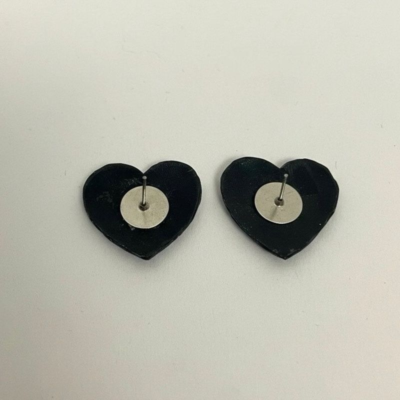 Vintage Vintage Purple Iridescent Heart Statement Stud Earrings Size ONE SIZE - 3 Thumbnail