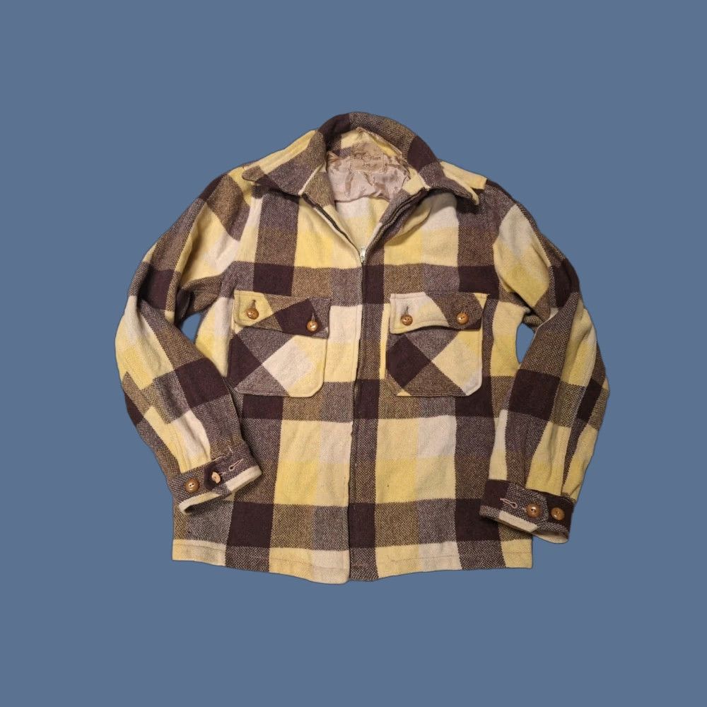 Vintage VINTAGE Buck Skein Joe Jacket Wool Full Zip Plaid S/M Unisex Adults Brown 40s/50s Mens Womens Size US S / EU 44-46 / 1 - 1 Thumbnail