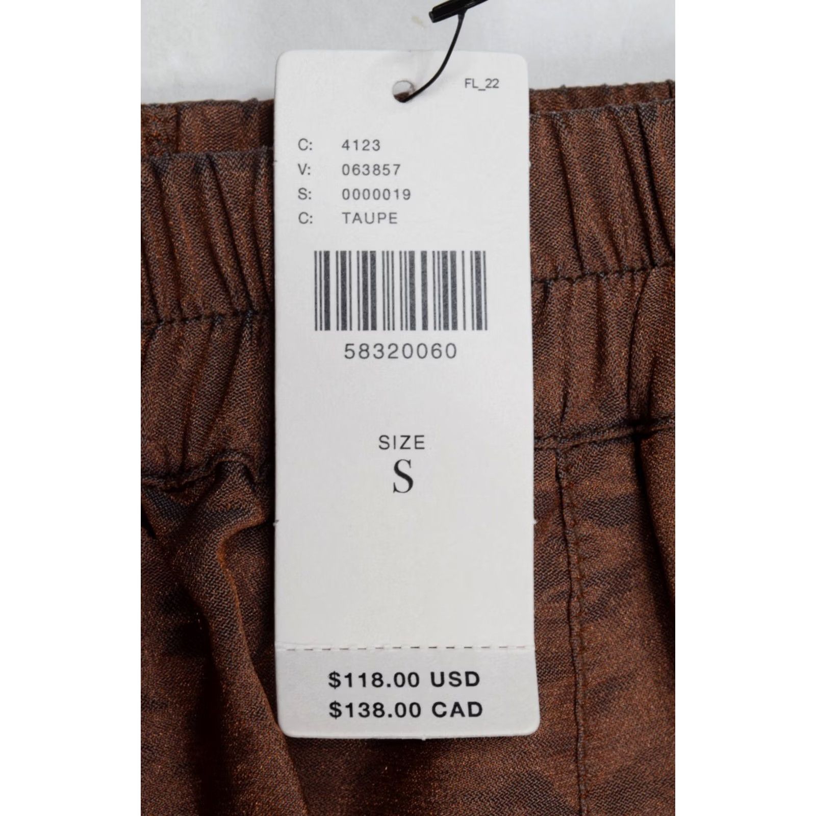 Vintage Current Air Pants Jogger Womens S Cotton Polyester Brown Taupe Satin Crinkled Casual Pull-On Inseam 27in 30in Size 28" / US 6 / IT 42 - 4 Thumbnail