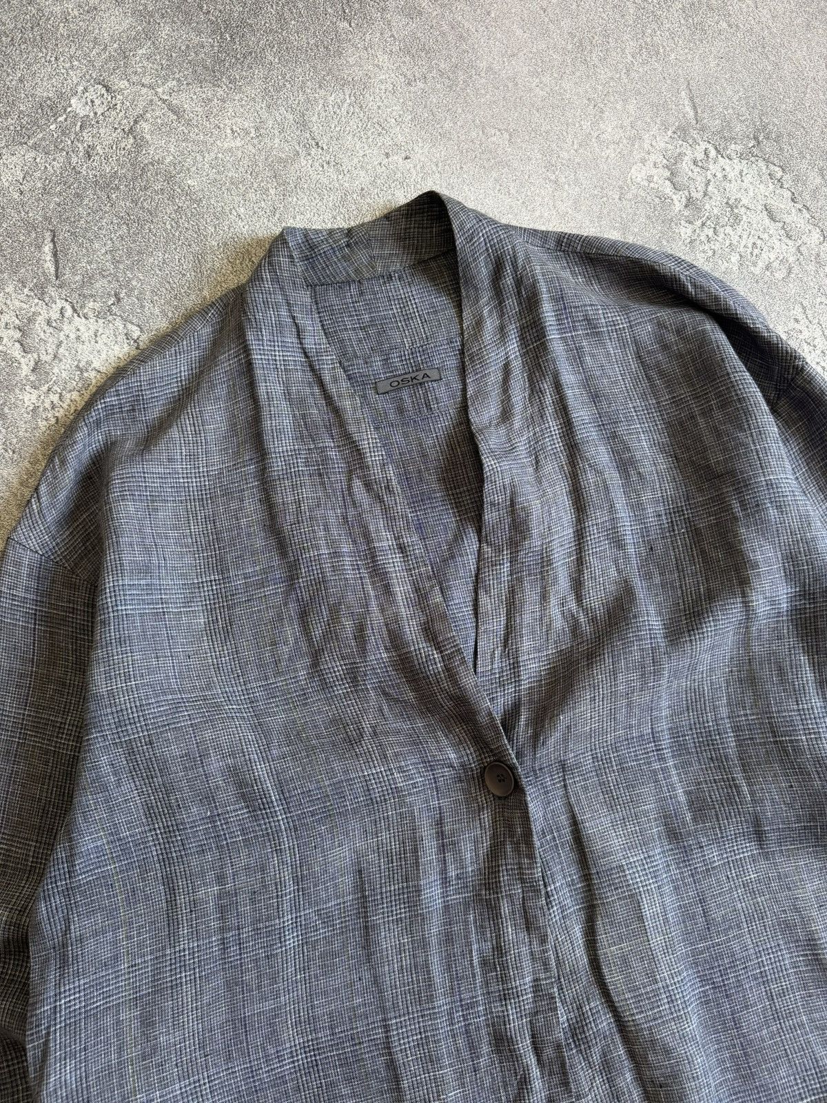 OSKA Oska 2size lino button up cape poncho dress shirt linen Size M / US 6-8 / IT 42-44 - 2 Thumbnail