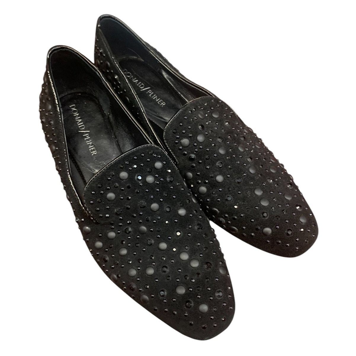 Donald Pliner DONALD J PLINER Black Studded Slip on Suede Shoes SZ 7M Size US 7 / IT 37 - 1 Thumbnail