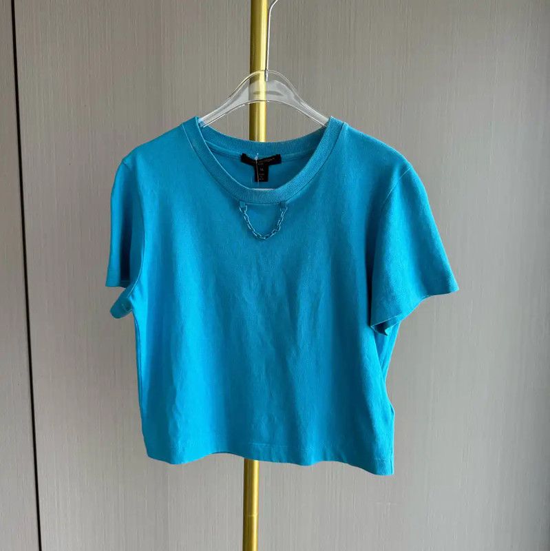 Louis Vuitton Louis Vuitton Blue Cotton T-Shirt for Women 0089 Size M / US 6-8 / IT 42-44 - 1 Thumbnail
