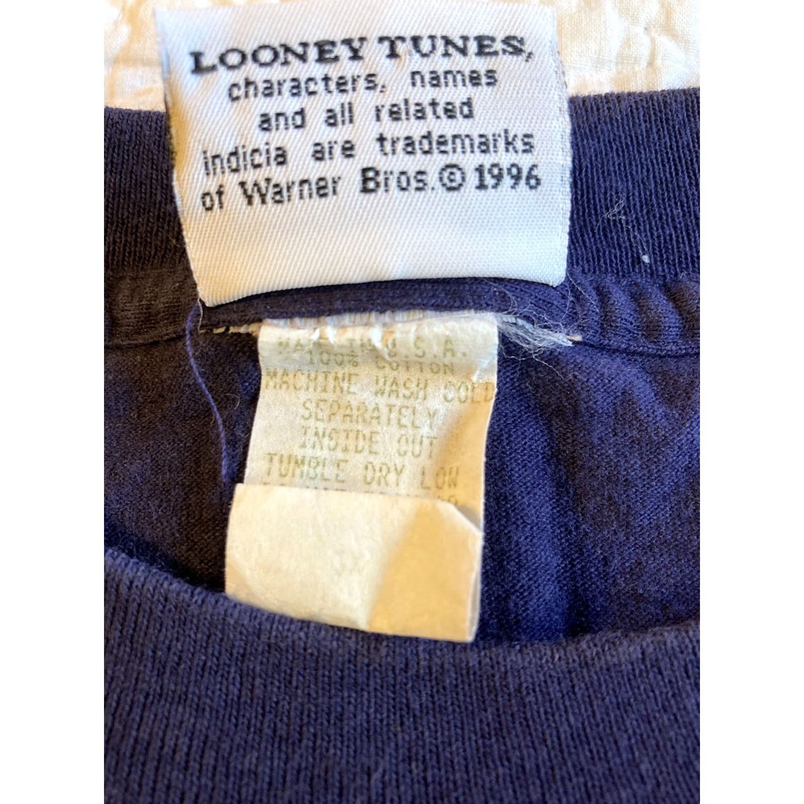 Vintage VINTAGE Looney Tunes T Shirt Men’s 2X Blue 96 Taz Basketball “Prepare To Be Schooled” Size US XXL / EU 58 / 5 - 6 Thumbnail
