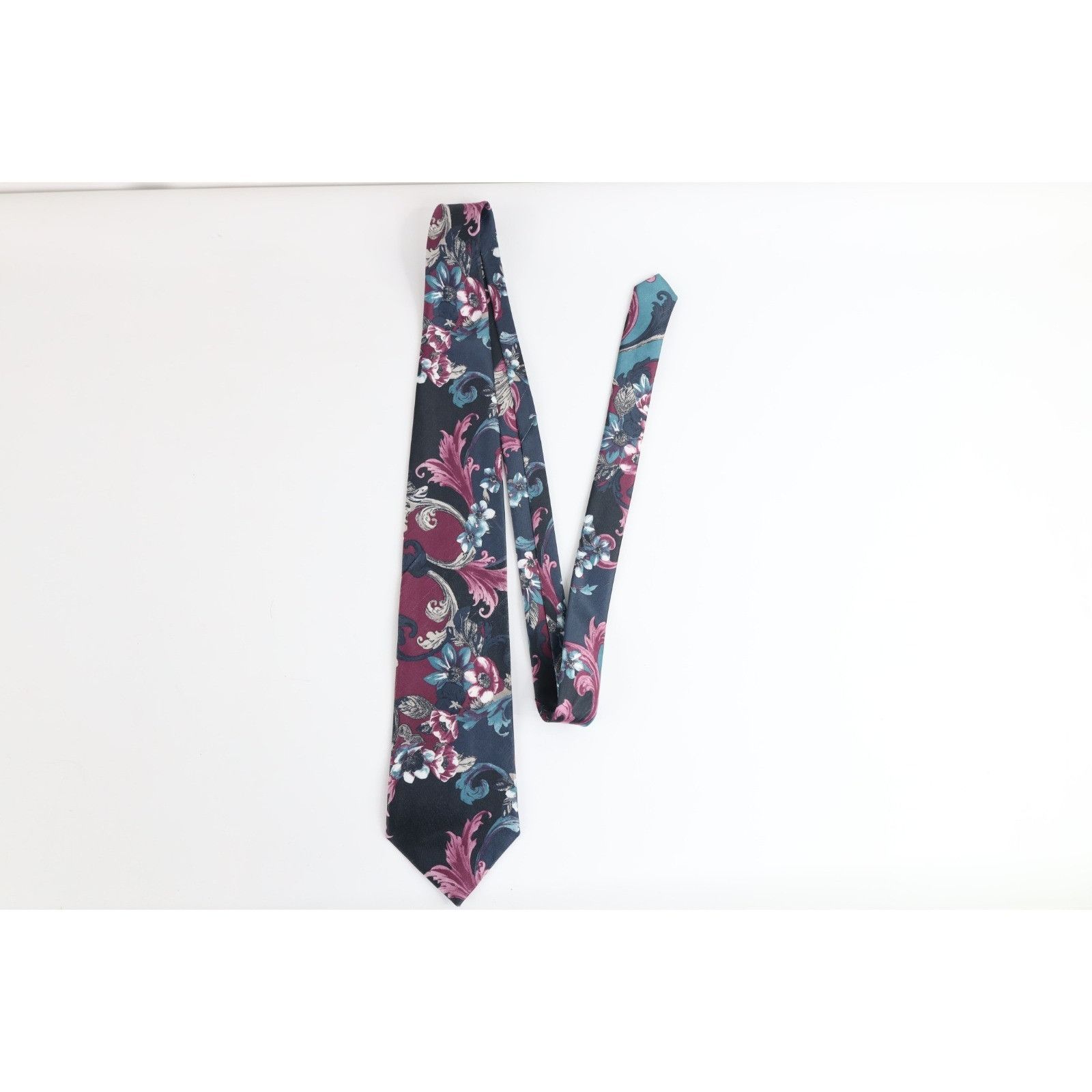Vintage Vintage 90s Streetwear Flower Floral Paisley Neck Tie Size ONE SIZE - 2 Thumbnail