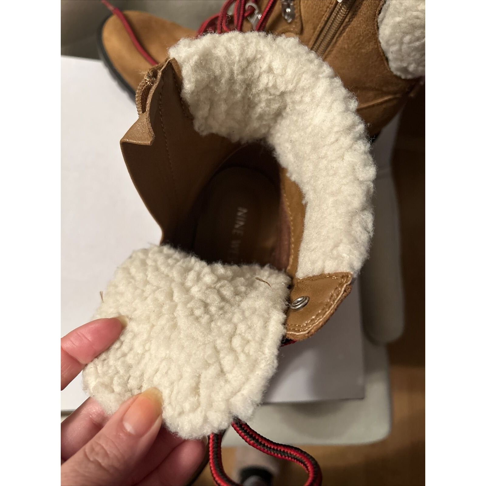 Nine West NEW W/BOX Nine West Peer 2 Sherpa Cuff Ankle Boots Brown 7.5 Size US 7.5 / IT 37.5 - 12 Thumbnail