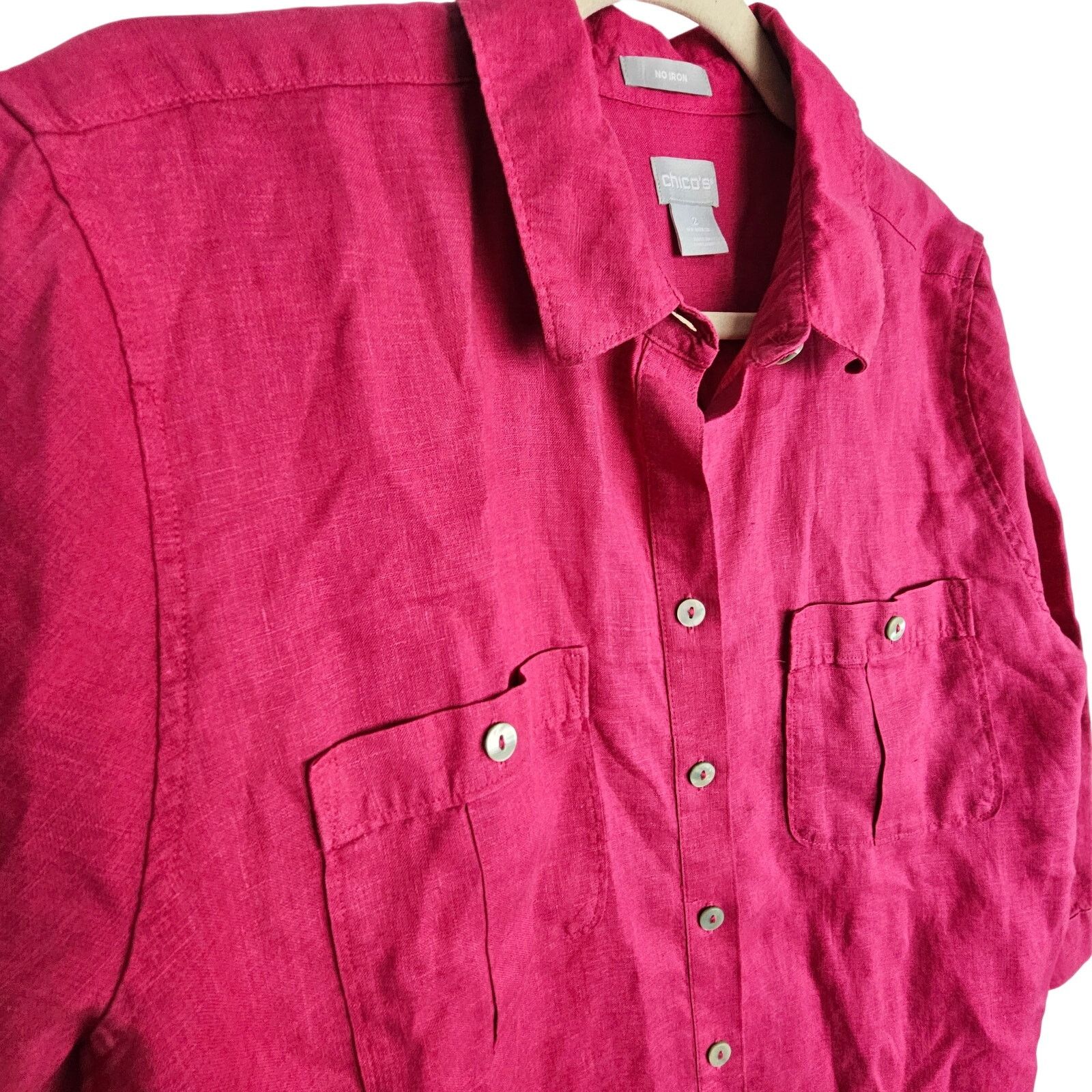 Chicos Chicos Womens Linen Tunic Size 12 Lagenlook Resortwear Beach Size XL / US 12-14 / IT 48-50 - 5 Thumbnail