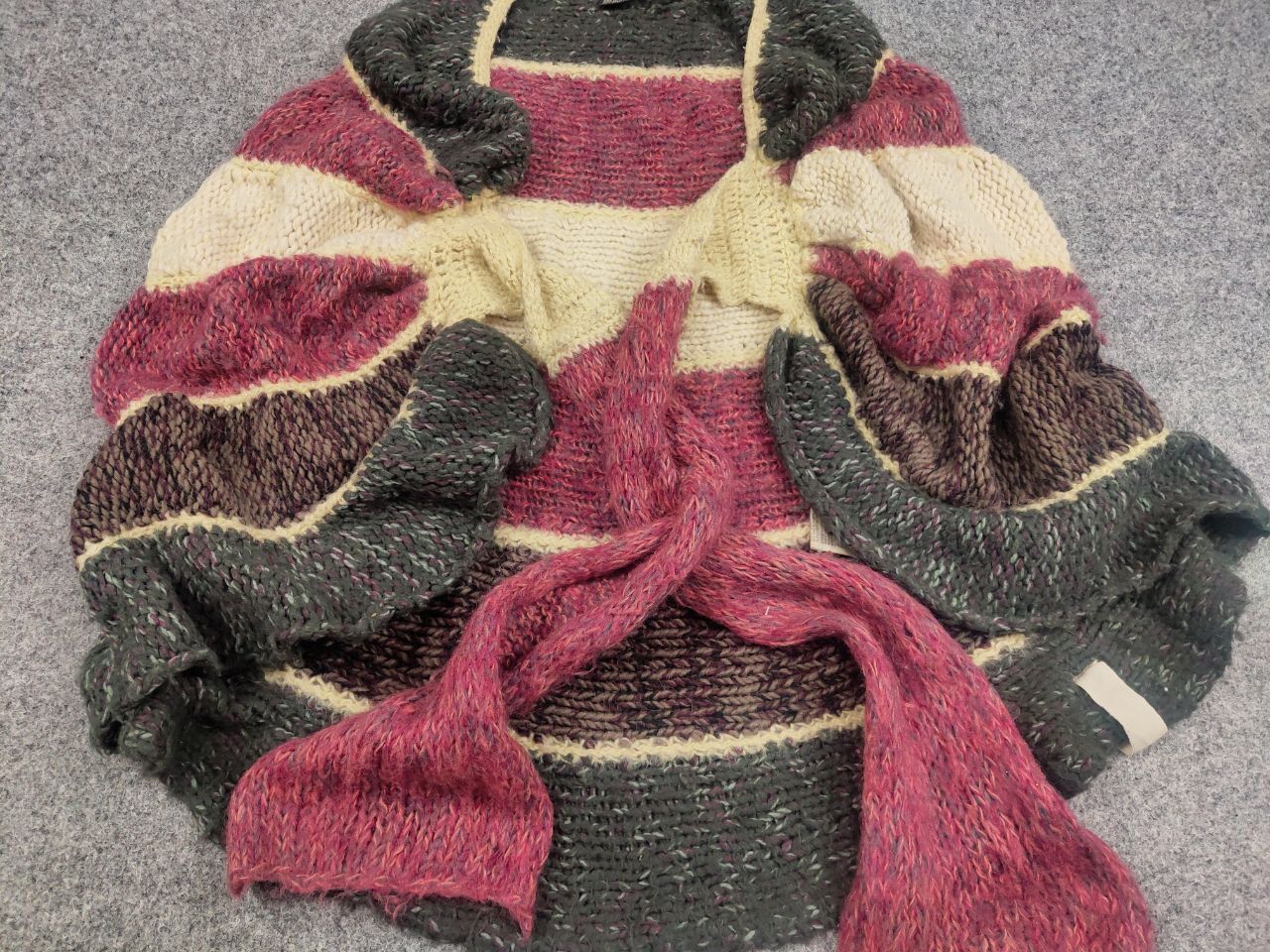 Diesel Vintage Diesel Hand Knit Sweater Wool Mohair Blend Poncho Size ONE SIZE - 7 Thumbnail