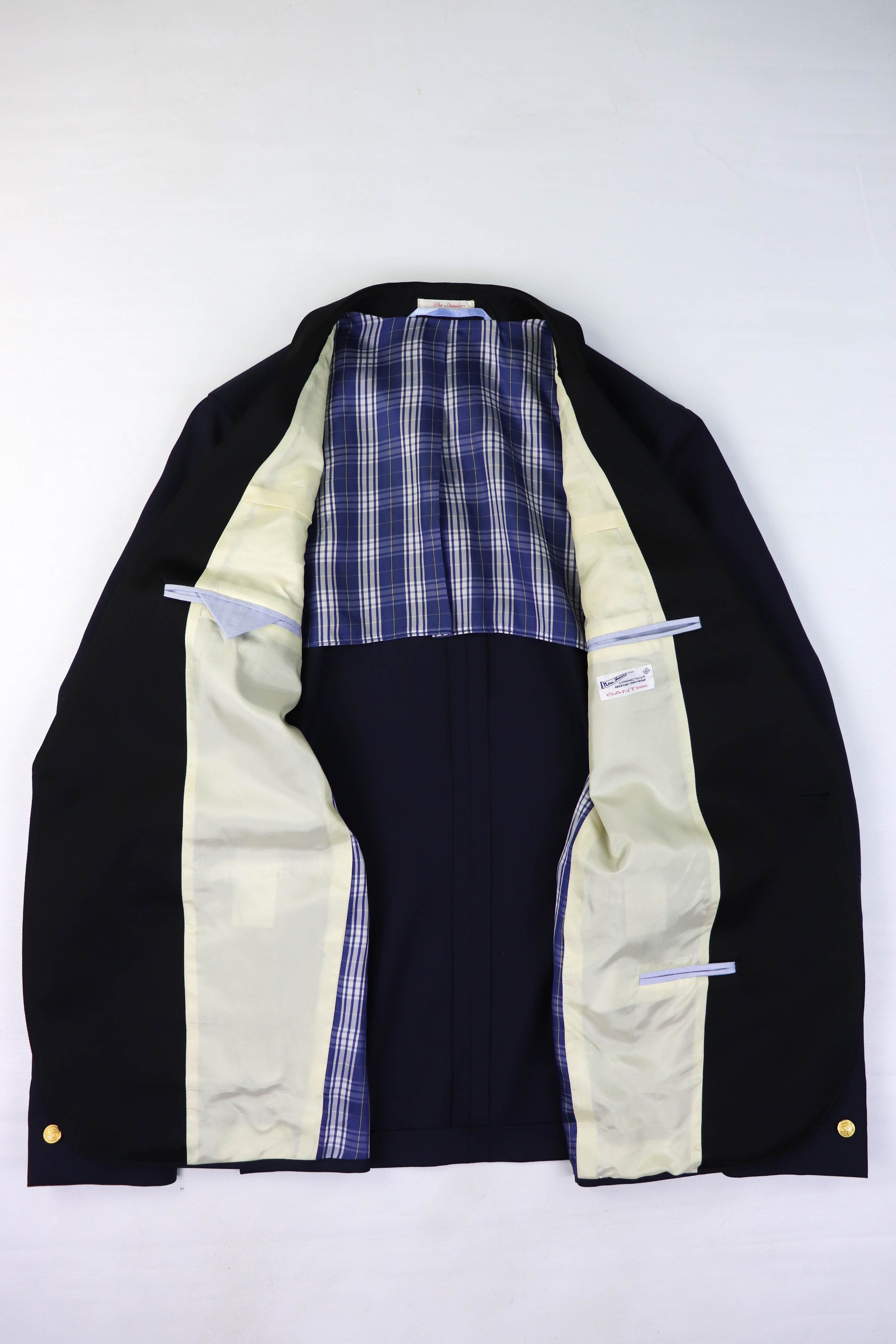 Gant GANT New Haven Navy Wool Gold Buttons Tuxedo Blazer Jacket Size 40R - 15 Thumbnail