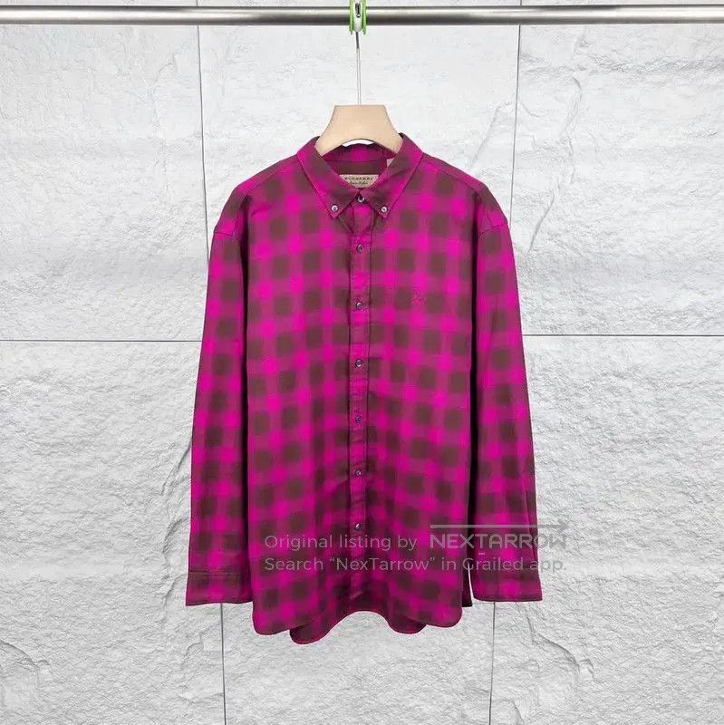 Burberry Burberry Pink Checkered Cotton Shirt. Size XL / US 12-14 / IT 48-50 - 1 Thumbnail